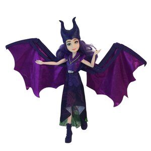 Disney‎ Descendants Dragon Queen Mal Doll Folding Wings w/Shoes & Horn Headpiece